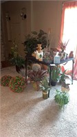Lot of Artificial Plants and Decorations TABLE
