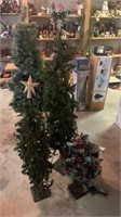 3 Small Christmas Trees LIGHTS UNTESTED