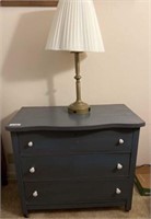 Three drawer Chest and table lamp