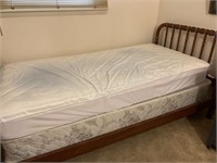 Twin size walnut spindle Jenny Lind bed