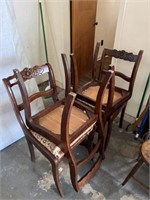 Four vintage Duncan Phyfe rose back chairs