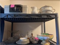 Dishes, safe, vase, butter press, other