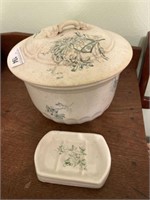 Antique chamber pot and soap dish