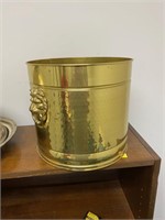 Brass Planter with Lions