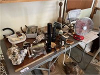 Flashlights, rocks, fan, other