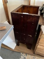 Wooden record cabinet with no top