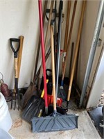 Lawn and garden hand tools, rakes, shovel, other