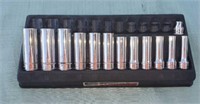 Snap On 3/8" Metric deep well sockets, partial