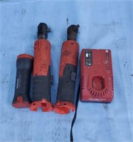 Variety of Snap On tools with battery and charger,