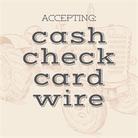 ACCEPTING CASH CHECK CARD WIRE