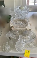 Assorted Glass Bowls, Dishes and Salt/Pepper