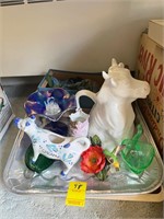 Assortment of Glass Figurines and More