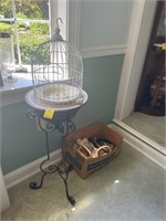 Lovely Decorative Bird Cage and Glassware