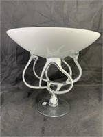 Murano Art Glass Free Form Center Bowl, Signed