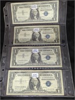 (4) 1957 $1 SILVER CERTIFICATES