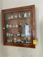 Display Cabinet with Large Lot of Miniatures