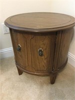 Antique Round side tablecabinet with door