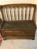 Deacons bench with rattan top