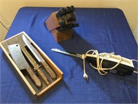 Miscellaneous knives. Electric knife block with