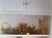 Amber Glassware, Vases, Candy Dish and More
