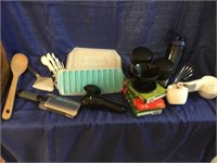 Large lot of miscellaneous kitchen. Oxo, pampered