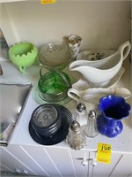 Assorted Glass Dishes, Salt/Pepper and More