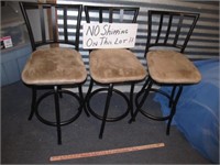 3pc Set - Metal Frame Swivel Bar Stools