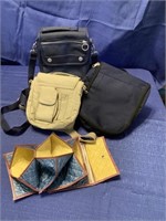 Four miscellaneous travel bags. One jewelry