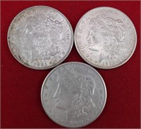 3 - 1921 Morgan Dollars