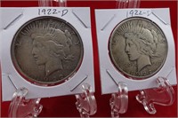 2 - 1922 -D Peace Dollars