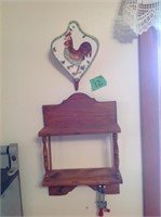 wood shelf, & chicken holder