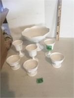 aprx 18 stemware set & serving bowl
