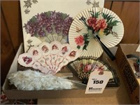 Hand Fans including Feathered Fan, Geisha Fans,