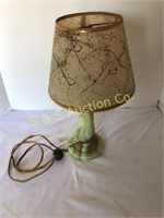 Green slag marble desk lamp w/ original cord