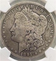1891-CC Morgan Silver Dollar Nice