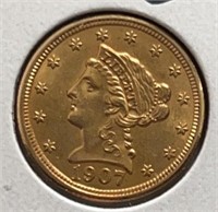 1907 2 1/2 Dollar Liberty Gold Very Choice