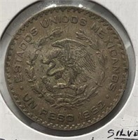 1962 Mexico 1 Peso Silver