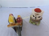 Flat of Ceramic Owl and Bird Statues