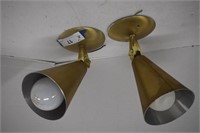 Pair Wall or Ceiling Adjustable MCM Light Fixtures