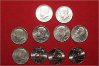 (2) 1964 Silver Kennedy Half Dollars & (8) Kennedy