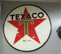 Antique Texaco 22 Gage Metal 6 foot round Sign