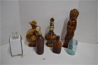 Two Old Brown Bottles, Decanters and More