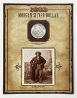 1883-O Morgan Silver $1 AU in Geronimo Folio