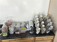 Cup & Bowl Racks, Plastic Utensils, Syrups