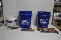 Screw Drivers, Caulking, Tools & More in Buckets