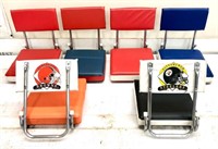 (6) Assorted color stadium seat chairs