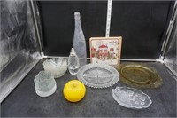 Glassware, Trays, 2 Avon Recipe Plates