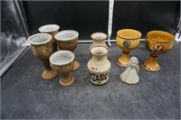 Stoneware Vases, Goblets, & Angel