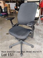 Black Steelcase Leap Chair, Model: 46216179