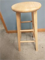 Wood bar stool, pair